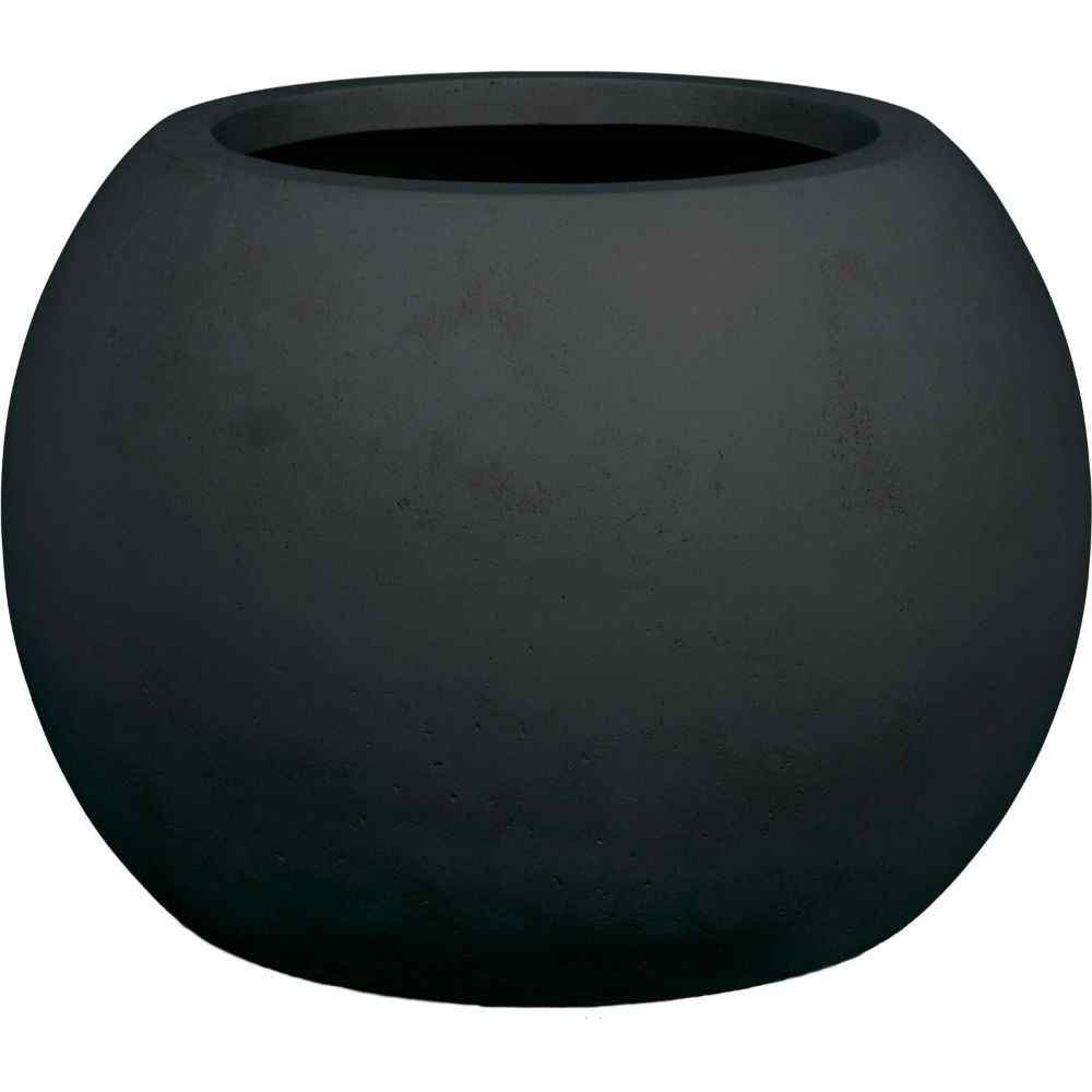 Polystone Globe Anthracite Pot, Anthracite Globe Pot